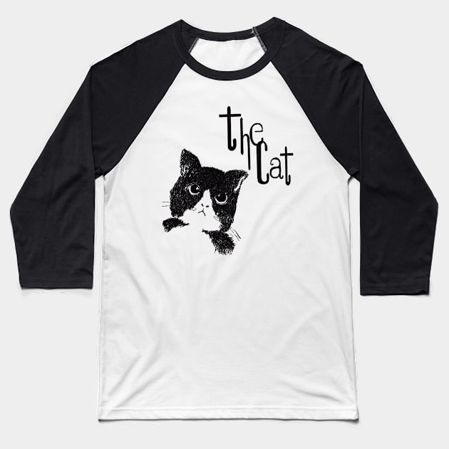 The Cat Face Baseball T-Shirt by BeAilustracion